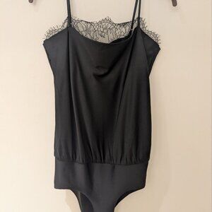CAMI NYC Silk and Lace Bodysuit; Size Small